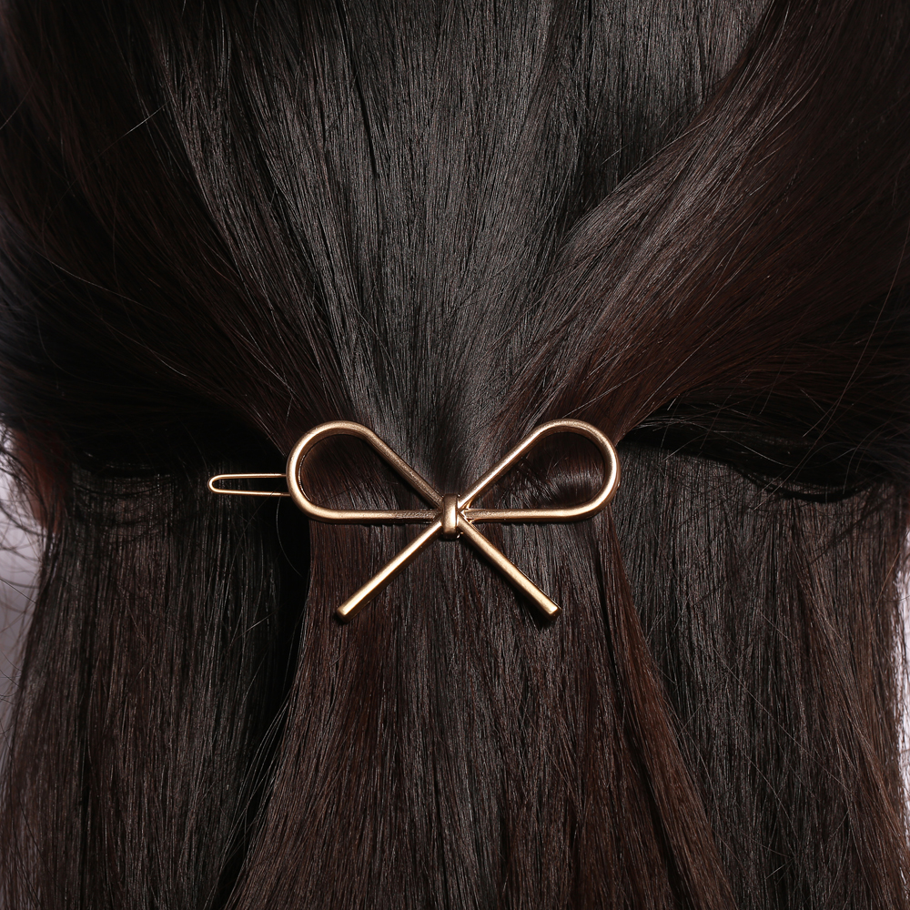 Cute-Girls-Metal-Silver-Gold-Color-Bowknot-Hair-Clip-Practical-Ponytail-Holder-Hair-Accessories-1285642